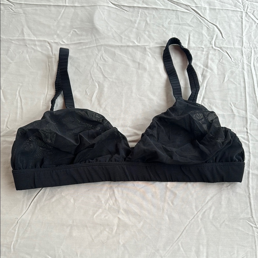 SKIMS Elegant Black Lace Bralette 2X